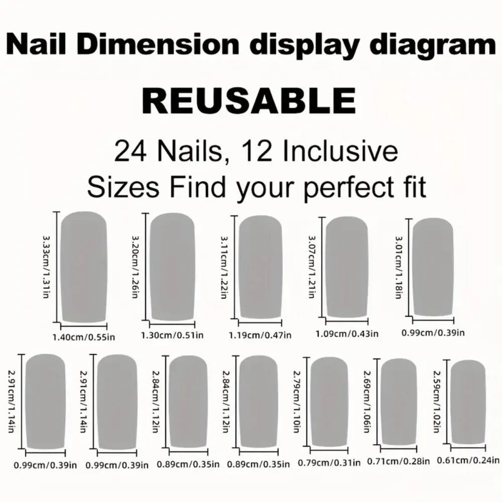 Nails Purple Press On 24 Stylish Glossy Manicure Sexy Fade Long Square Reusable - Picture 3 of 5